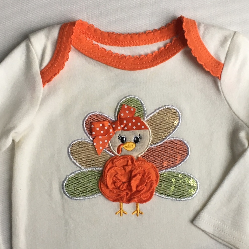 Thanksgiving shirt size 9 months turkey baby girls